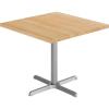 Flash Furniture Bennett 36″ Square Solid Wood Commercial Indoor Tabletop in Natural with 30″ x 30″ Dining Height Black Cast Iron X Base, 400 lb. Static Capacity(Natural Top/Silver Base)