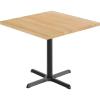 Flash Furniture Bennett 36″ Square Solid Wood Commercial Indoor Tabletop in Natural with 30″ x 30″ Dining Height Black Cast Iron X Base, 400 lb. Static Capacity(Natural Top/Black Base)