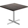 Flash Furniture Bennett 36″ Square Solid Wood Commercial Indoor Tabletop in Natural with 30″ x 30″ Dining Height Black Cast Iron X Base, 400 lb. Static Capacity(Dark Brown Top/Silver Base)