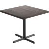 Flash Furniture Bennett 36″ Square Solid Wood Commercial Indoor Tabletop in Natural with 30″ x 30″ Dining Height Black Cast Iron X Base, 400 lb. Static Capacity(Dark Brown Top/Black Base)