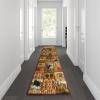 Flash Furniture Gaylord Collection Wilderness Bear and Moose Area Rug with Jute Backing – Beige – 2′ x 7′ – Indoor Use
