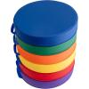 Flash Furniture Kylie 6 Piece 16 Inch Round Floor Cushions with Handles, Flexible Classroom Floor Seating for Kids, Plastic Cushions for Daycare, Preschool, or Library in Assorted Primary Colors