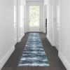 Flash Furniture Marian Collection Area Rug – Distressed Turquoise Olefin Rug with Jute Backing – 3′ x 16′ – Entryway, Living Room, Bedroom(Turquoise)