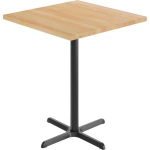 Flash Furniture Bennett 36″ Square Solid Wood Commercial Indoor Tabletop in Natural with 30″ x 30″ Bar Height Black Cast Iron X Base, 400 lb. Static Capacity(Natural Top/Black Base)