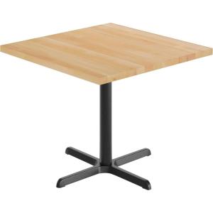 Flash Furniture Bennett 36″ Square Solid Wood Commercial Indoor Tabletop in Natural with 30″ x 30″ Dining Height Black Cast Iron X Base, 400 lb. Static Capacity(Natural Top/Black Base)