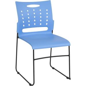 Flash Furniture HERCULES Series 881 lb. Capacity Yellow Sled Base Stack Chair with Air-Vent Back(Blue)