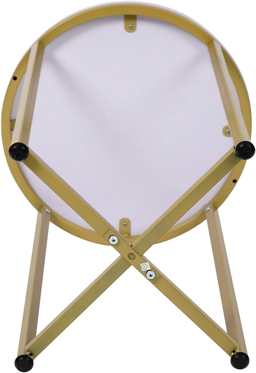 image:imageFlash Furniture Hampstead Collection End Table Modern White Marble Finish End Table Crisscross Brushed Gold Frame