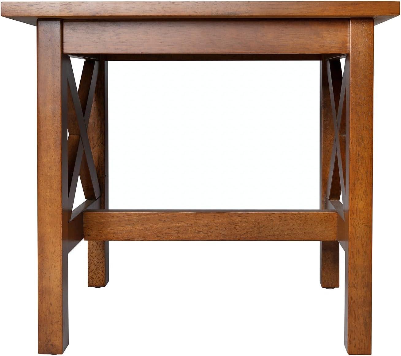 image:imageFlash Furniture Jasper Farmhouse Solid Wood End Table Rustic End Side Table XFrame Design for Living Room Bedroom Home Office 1975 H Acacia GrayRustic WhiteWalnut