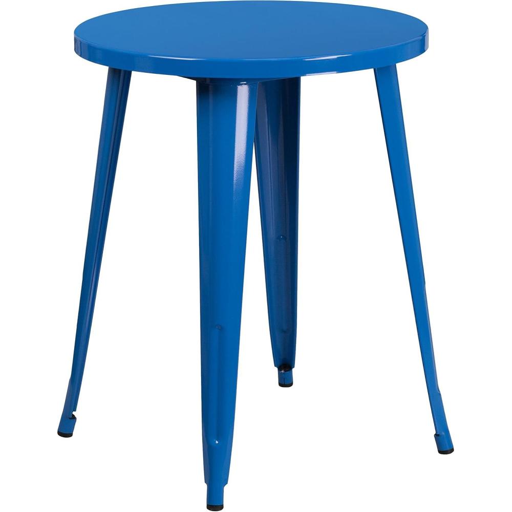 image:imageFlash Furniture Webb Commercial Grade 24 Round Yellow Metal IndoorOutdoor TableBlue