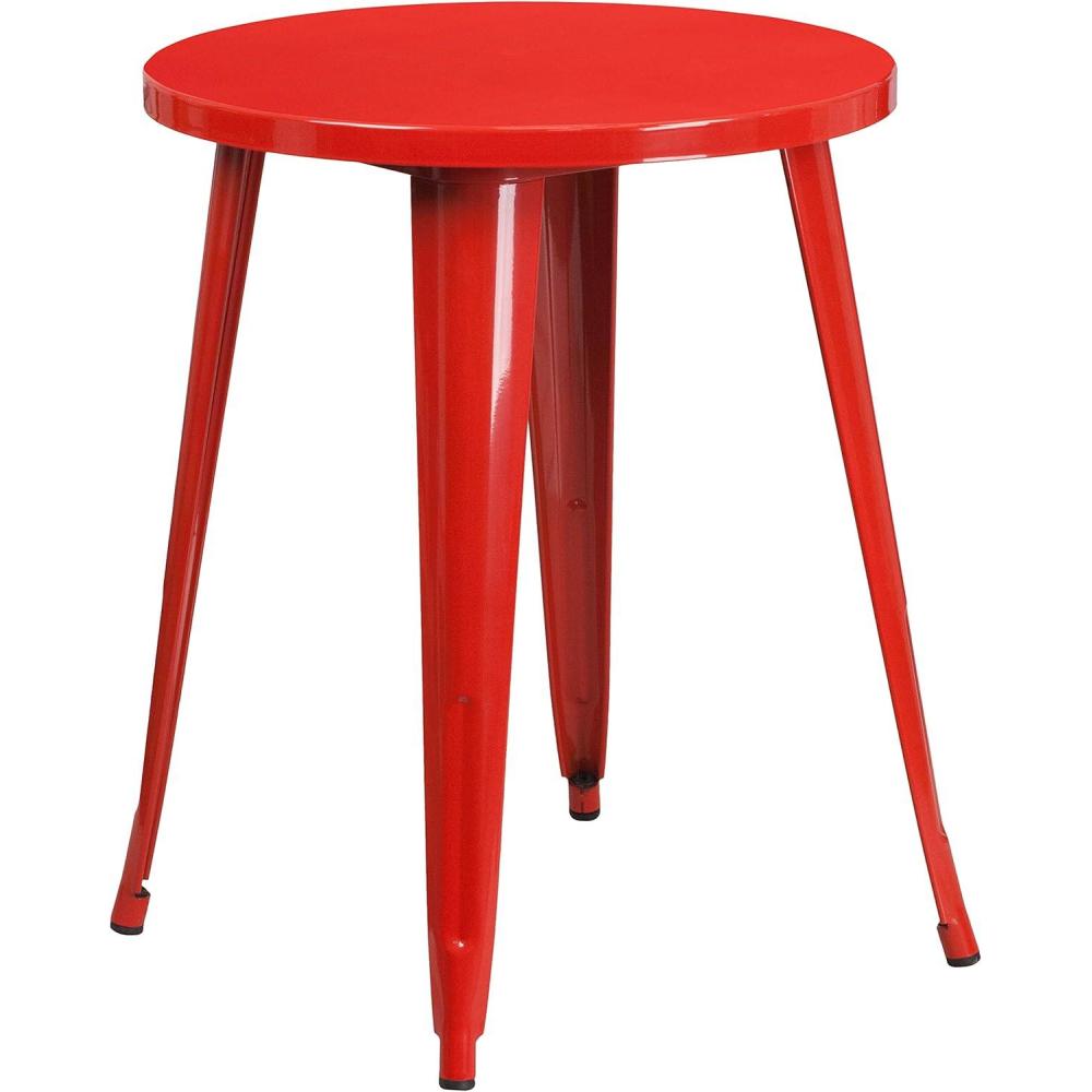 image:imageFlash Furniture Webb Commercial Grade 24 Round Yellow Metal IndoorOutdoor TableRed