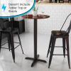 Flash Furniture 22” x 22” Restaurant Table X-Base with 3” Dia. Bar Height Column