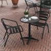 Flash Furniture 23.5” Round Aluminum Indoor-Outdoor Table Set with 2 Slat Back Chairs(Black)