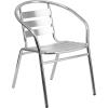 Flash Furniture 23.5” Round Aluminum Indoor-Outdoor Table Set with 4 Slat Back Chairs(23.5”)