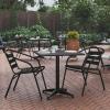 Flash Furniture 27.5” Square Aluminum Indoor-Outdoor Table Set with 2 Slat Back Chairs(Black)