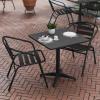 Flash Furniture 27.5” Square Aluminum Indoor-Outdoor Table Set with 2 Slat Back Chairs(Black)