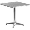 Flash Furniture 27.5” Square Aluminum Indoor-Outdoor Table Set with 2 Slat Back Chairs(Multi Color)