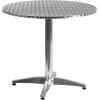 Flash Furniture 31.5” Round Aluminum Indoor-Outdoor Table Set with 4 Dark Brown Rattan Chairs(Beige)