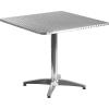 Flash Furniture 31.5” Square Aluminum Indoor-Outdoor Table Set with 4 Dark Brown Rattan Chairs(Beige)