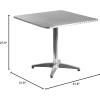 Flash Furniture 31.5” Square Aluminum Indoor-Outdoor Table Set with 4 Dark Brown Rattan Chairs(Beige)