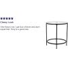 Flash Furniture Astoria Collection Round End Table – Modern Clear Glass End Table – Matte Gold Frame(Clear Top/Matte Black Frame)