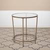 Flash Furniture Astoria Collection Round End Table – Modern Clear Glass End Table – Matte Gold Frame(Clear/Brushed Gold)