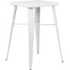 Flash Furniture Commercial Grade 23.75″ Square Orange Metal Indoor-Outdoor Bar Table Set with 2 Stools with Backs(White)