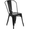 Flash Furniture Commercial Grade 30″ Round Orange Metal Indoor-Outdoor Table Set with 2 Cafe Chairs(Black)