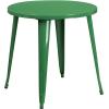 Flash Furniture Commercial Grade 30″ Round Orange Metal Indoor-Outdoor Table Set with 2 Cafe Chairs(Green)