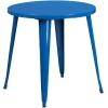 Flash Furniture Dalton Commercial Grade 30″ Round Blue Metal Indoor-Outdoor Table Set with 4 Cafe Chairs(Blue)
