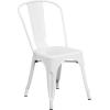 Flash Furniture Dalton Commercial Grade 30″ Round Blue Metal Indoor-Outdoor Table Set with 4 Cafe Chairs(White)