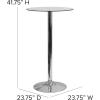 Flash Furniture Fredrick 23.75” Round Glass Table with 41.75”H Chrome Base