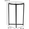 Flash Furniture Greenwich Collection End Table – Modern Clear Glass End Table – Crisscross Matte Black Frame(Clear Top/Matte Black Frame)