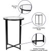 Flash Furniture Greenwich Collection End Table – Modern Clear Glass End Table – Crisscross Matte Black Frame(Clear Top/Matte Black Frame)
