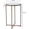 Flash Furniture Greenwich Collection End Table – Modern Clear Glass End Table – Crisscross Matte Black Frame(Clear/Brushed Gold)
