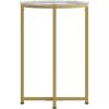 Flash Furniture Greenwich Collection End Table – Modern Clear Glass End Table – Crisscross Matte Black Frame(Clear/Brushed Gold)