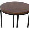Flash Furniture Hampstead Collection End Table – Modern Walnut Finish End Table – Crisscross Matte Black Frame(Walnut Top/Matte Black Frame)