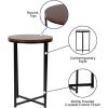 Flash Furniture Hampstead Collection End Table – Modern Walnut Finish End Table – Crisscross Matte Black Frame(Walnut Top/Matte Black Frame)