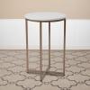 Flash Furniture Hampstead Collection End Table – Modern White Finish End Table – Crisscross Brushed Gold Frame