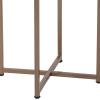Flash Furniture Hampstead Collection End Table – Modern White Finish End Table – Crisscross Brushed Gold Frame