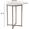 Flash Furniture Hampstead Collection End Table – Modern White Finish End Table – Crisscross Brushed Gold Frame