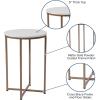Flash Furniture Hampstead Collection End Table – Modern White Finish End Table – Crisscross Brushed Gold Frame