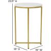 Flash Furniture Hampstead Collection End Table – Modern White Marble Finish End Table – Crisscross Brushed Gold Frame