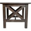 Flash Furniture Jasper Farmhouse Solid Wood End Table, Rustic End Side Table, X-Frame Design, for Living Room, Bedroom, Home Office, 19.75″ H, Acacia Gray/Rustic White(Dark Gray)