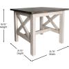 Flash Furniture Jasper Farmhouse Solid Wood End Table, Rustic End Side Table, X-Frame Design, for Living Room, Bedroom, Home Office, 19.75″ H, Acacia Gray/Rustic White(Acacia Gray Top/Rustic White Frame)