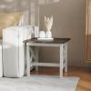 Flash Furniture Jasper Farmhouse Solid Wood End Table, Rustic End Side Table, X-Frame Design, for Living Room, Bedroom, Home Office, 19.75″ H, Acacia Gray/Rustic White(Acacia Gray Top/Rustic White Frame)