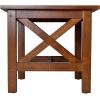 Flash Furniture Jasper Farmhouse Solid Wood End Table, Rustic End Side Table, X-Frame Design, for Living Room, Bedroom, Home Office, 19.75″ H, Acacia Gray/Rustic White(Walnut)