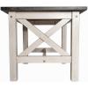 Flash Furniture Jasper Farmhouse Solid Wood End Table, Rustic End Side Table, X-Frame Design, for Living Room, Bedroom, Home Office, 19.75″ H, Acacia Gray/Rustic White(Acacia Gray Top/Rustic White Frame)