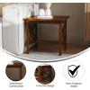 Flash Furniture Jasper Farmhouse Solid Wood End Table, Rustic End Side Table, X-Frame Design, for Living Room, Bedroom, Home Office, 19.75″ H, Acacia Gray/Rustic White(Walnut)