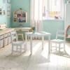 Flash Furniture Kyndl Kids Solid Hardwood Table and Chair Set for Playroom, Bedroom, Kitchen – 3 Piece Set – White