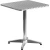Flash Furniture Lila 23.5” Square Aluminum Indoor-Outdoor Table Set with 2 Dark Brown Rattan Chairs(Beige)